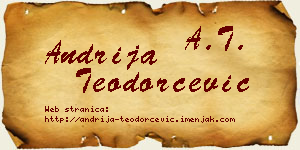 Andrija Teodorčević vizit kartica